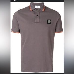 Stone Island Slim Fit Contrast Tipped Stretch Cotton Piqué Polo Shirt Men’s Sz M